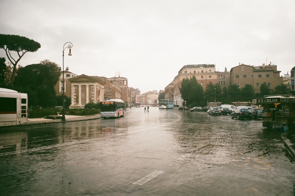 Rainy Rome Street - 35mm Film